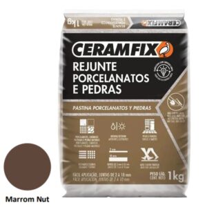 Rejunte Porcelanato e Pedra 1kg Marrom Nut Ceramfix