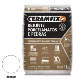 Rejunte Porcelanato e Pedra 1kg Branco Ceramfix