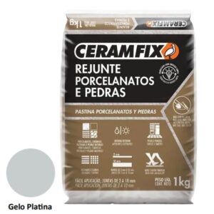 Rejunte Porcelanato e Pedra 1kg Gelo Platina Ceramfix