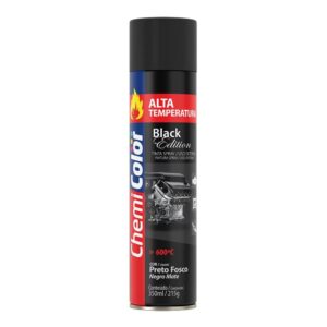 Spray Alta Temperatura Preto Fosco 350ml - Chemicolor