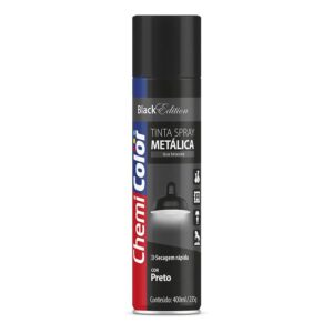 Spray Metálico Preto 400ml - Chemicolor