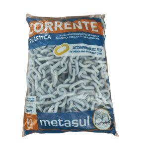 Corrente Plástica 8mm Cinza (10m) - Metasul